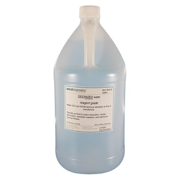 Deionized Water Plastic Clear 1gal Ea