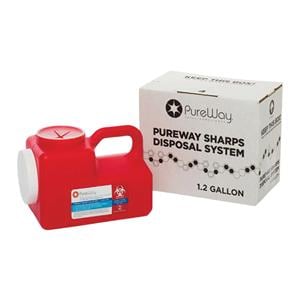 Mail Back Collection Bin 1.25gal Biohazard Labeling/Symbol Red Ea