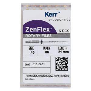 ZenFlex Shaping File 21 mm Size 45 Nickel Titanium .06 6/Pk