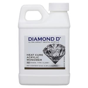 Diamond D Denture Resin Ultra Impact Acrylic Monomer Heat Cure 8oz/Bt