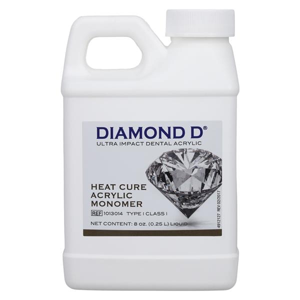 Diamond D Denture Resin Ultra Impact Acrylic Monomer Heat Cure 8oz/Bt