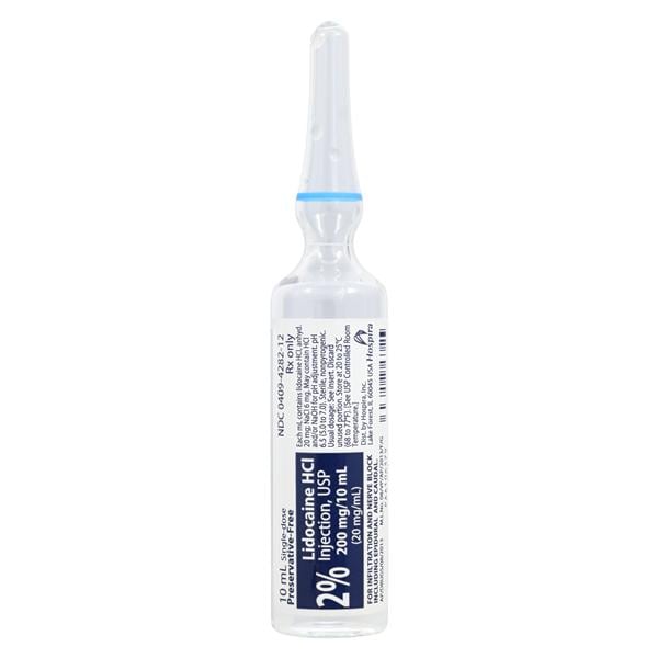 Lidocaine HCl Injection 20mg/mL Preservative Free Ampule 10mL Each