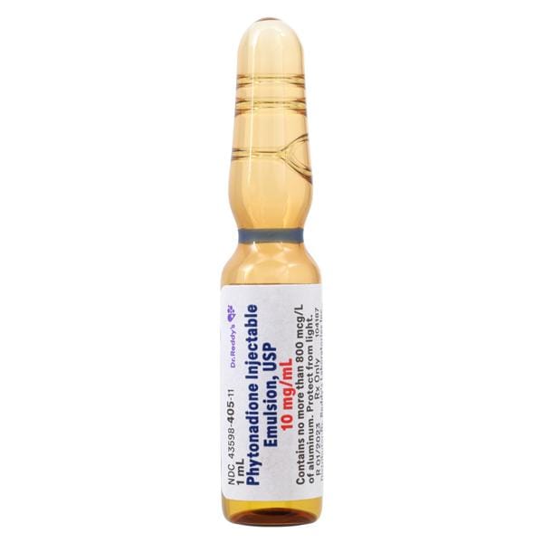 Phytonadione (Vitamin K) Injection 10mg/mL Ampule 1mL Each, 50 VL/CA