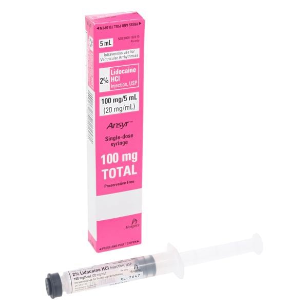 Lidocaine HCl Injection 2% Preservative Free Cardiac Use Ansyr Syringe 5mL Each