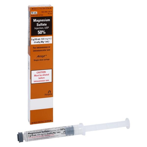 Magnesium Sulfate Injection 50% 5gm Ansyr Syringe 10mL/Ea