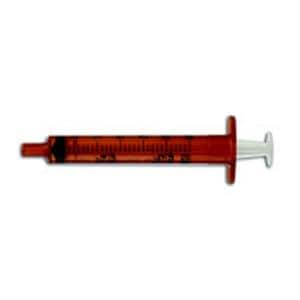 Medicine Syringe Polypropylene Clear/Orange Print