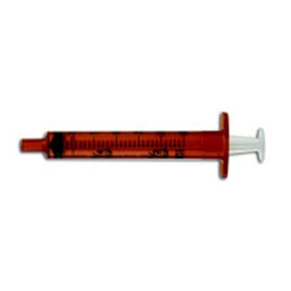 Medicine Syringe Polypropylene Clear/Orange Print