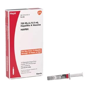 Havrix Hepatitis A Pediatric Injectable 720ELU PFS w/o Needle 0.5mL 10/Pk