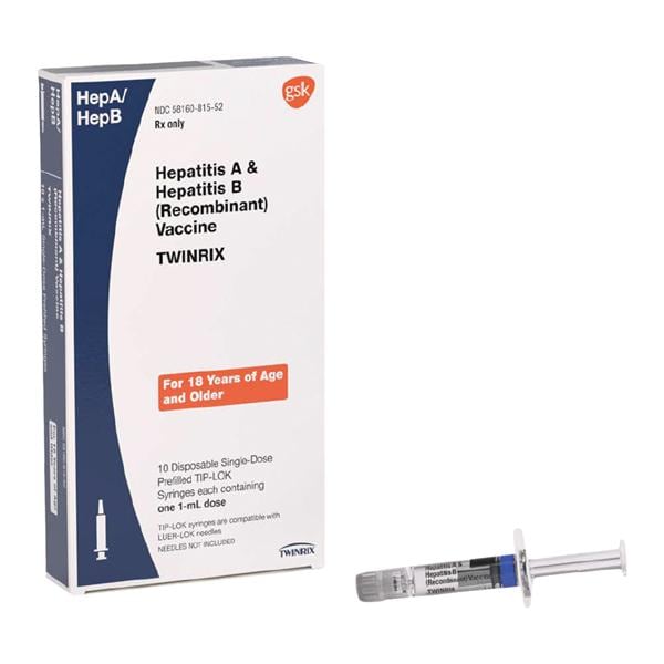 Twinrix Hepatitis A/ B Adult Injectable 20mcg-720u PFS 1mL 10/Pk