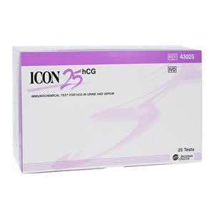 Icon 25 hCG Test Cassette CLIA Wvd f/ Urn/ Mod f/ Srm 25/Bx