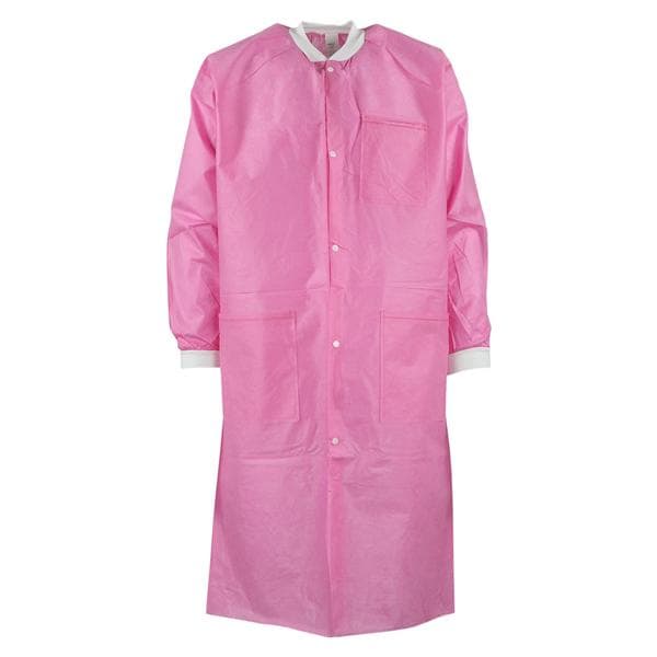 ValuMax Extra-Safe Protective Lab Coat 3 Layer SMS Medium Raspberry 10/Pk, 10 PK/CA