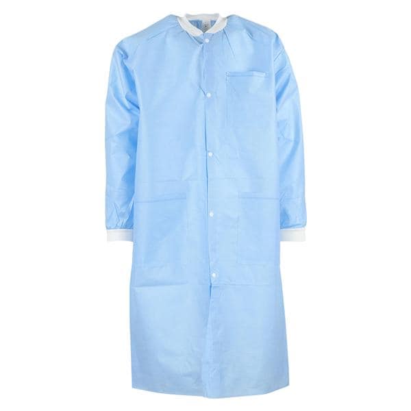 ValuMax Extra-Safe Protective Lab Coat 3 Layer SMS Small Medical Blue 10/Pk, 5 PK/CA