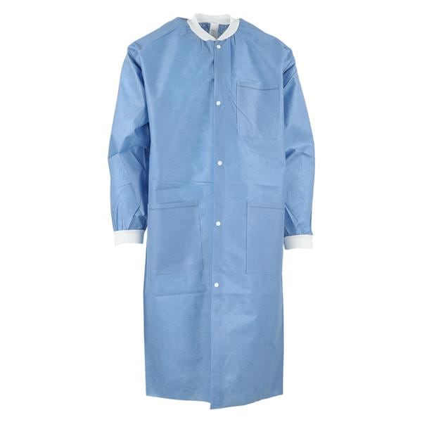 ValuMax Extra-Safe Protective Lab Coat 3 Layer SMS Medium Ceil Blue 10/Pk