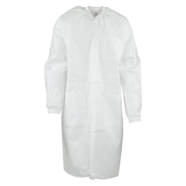 ValuMax Extra-Safe Protective Lab Coat 3 Layer SMS Small White 10/Pk