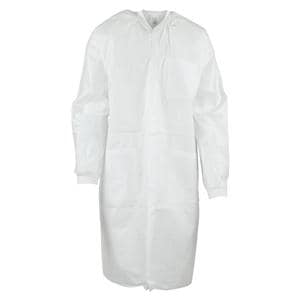 ValuMax Extra-Safe Protective Lab Coat 3 Layer SMS Medium White 10/Pk, 10 PK/CA