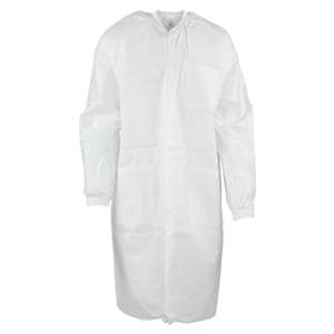 ValuMax Extra-Safe Protective Lab Coat 3 Layer SMS Large White 10/Pk