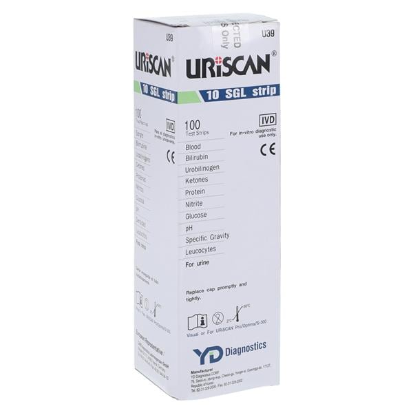 Uriscan 10SGL Urinalysis Test Strip 100/Bx, 10 BX/CA