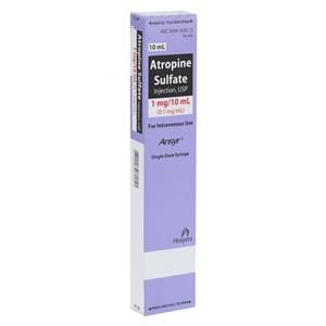 Atropine Sulfate Injection 0.1mg/mL Ansyr Syringe 10mL 10/Bx