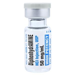 Diphenhydramine Injection 50mg/mL SDV 1mL Each