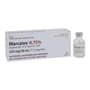 Marcaine Injection 0.75% Preservative Free SDV 30mL 10/Package