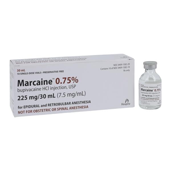 Marcaine Injection 0.75% Preservative Free SDV 30mL 10/Package