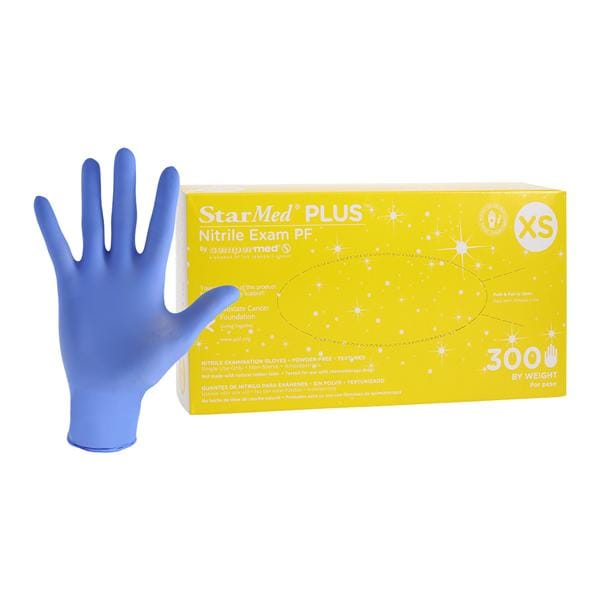 StarMed Plus Nitrile Exam Gloves X-Small Purple Non-Sterile, 10 BX/CA