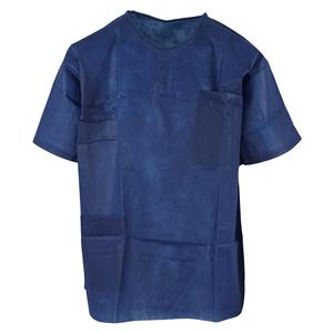 Scrub Shirt Spunbonded Polypropylene X-Large Dark Blue 10/Bg