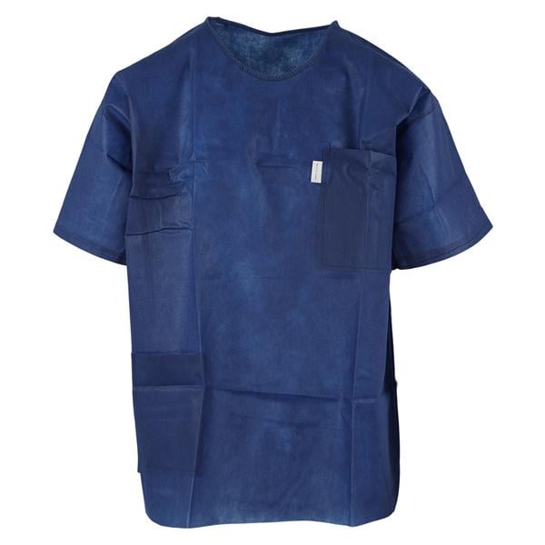 Scrub Shirt Spunbonded Polypropylene Small Dark Blue 10/Bg