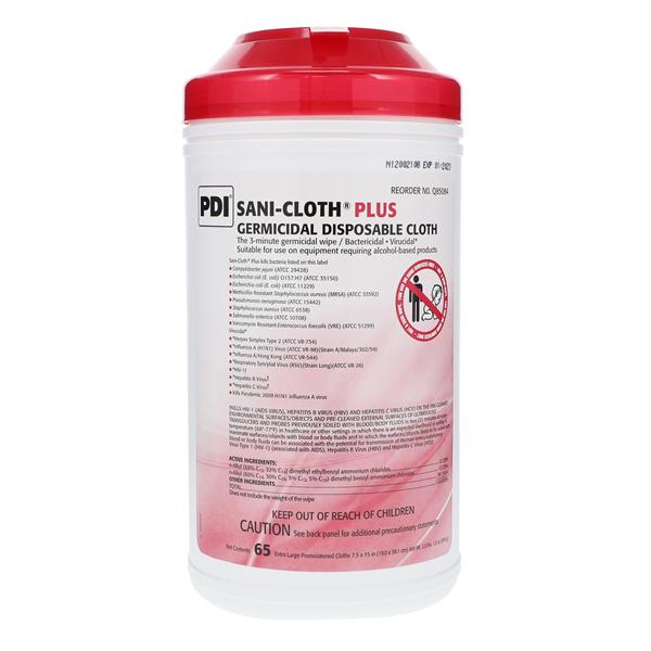 Sani-Cloth Plus Germicidal Cloth X-Large Canister 65/Pk, 6 PK/CA