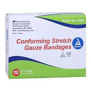 Gauze Bandage Cotton 2"x4.1yd 1 Ply Non-Sterile 12/Bx