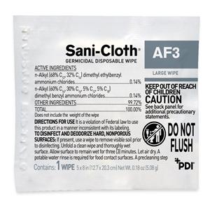 Sani-Cloth AF3 Germicidal Wipes Large Individual Packets 50/Bx, 10 BX/CA