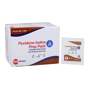 Prep Pad PVP Iodine 10% Medium, 10 BX/CA