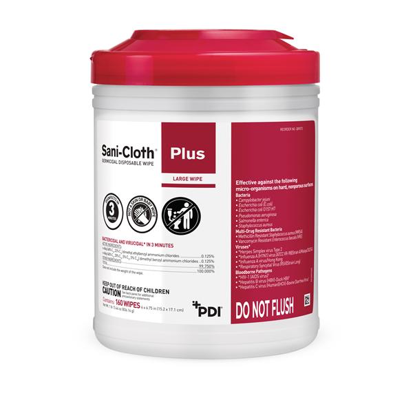 Sani-Cloth Plus Germicidal Cloth Large Canister 160/Cn