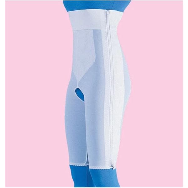 Compression Girdle Above Knee/High Waist Small White