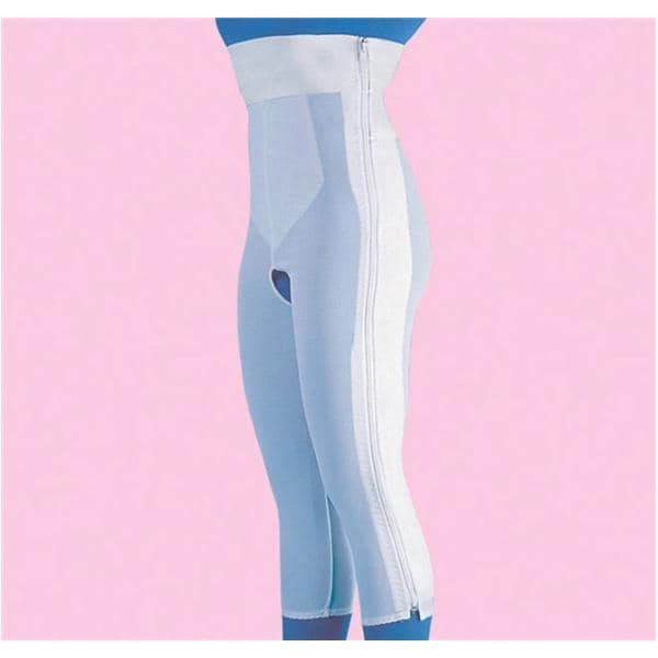 Compression Girdle Above Knee/High Waist Large 41-45" White