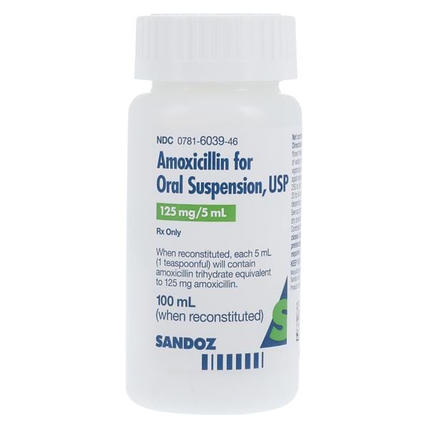 Amoxicillin Oral Suspension 125mg/5mL Fruity Bottle 100mL/Bt