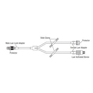 IV Catheter Extension Set 5" Y-Type Male Luer Lock Adapter/Rotating Collar 50/Ca