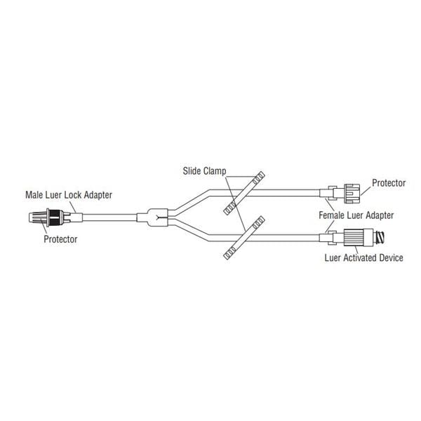 IV Catheter Extension Set 5" Y-Type Male Luer Lock Adapter/Rotating Collar 50/Ca