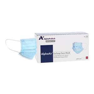 AlphaAir Mask ASTM Level 3 Anti-Fog Blue 50/Bx, 10 BX/CA