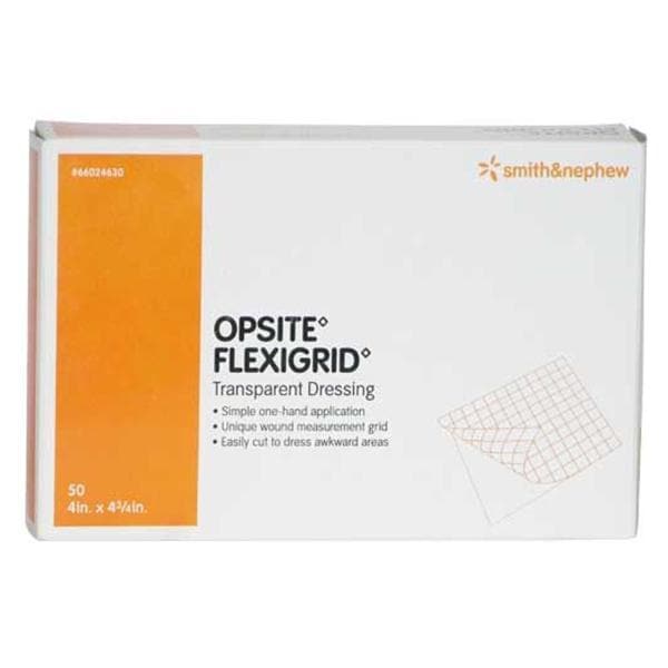 Opsite Flexigrid Film Wound Dressing 4x4-3/4" Sterile Adhesive Adherent Trans