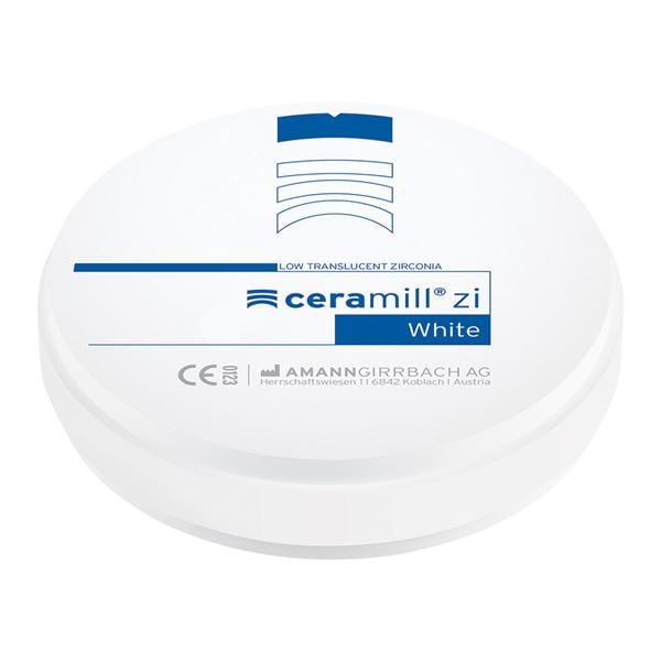 Ceramill ZI CAM Zirconia Disc White 98x25 Ea