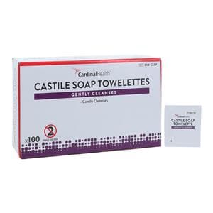 Castile Soap Towelette Coconut Oil 12.5x20cm 100/Bx