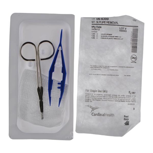 Suture Removal Kit Gauze/Scissors/Forceps, 50 EA/CA