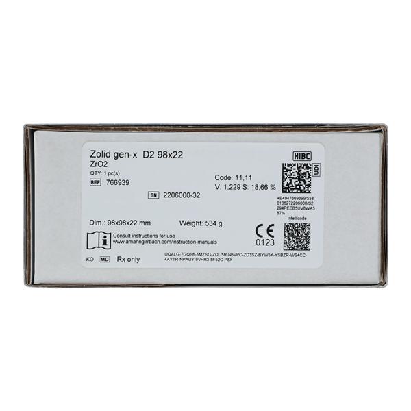 Zolid Gen-X Disc D2 98x22 Ea