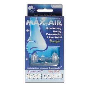 Max-Air Nose Cones Anti-Snoring Airway Relief Clear Small 2/Pk, 24 PK/CA