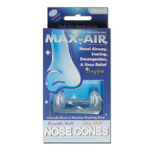 Max-Air Nose Cones Anti-Snoring Airway Relief Clear Small 2/Pk