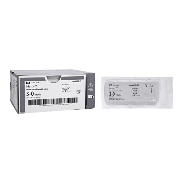 Maxon Suture 3-0 30" Polyglyconate Copolymer Monofilament C-13 Clear 36/Ca