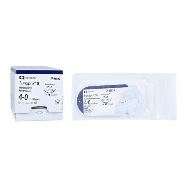 Surgipro II Suture 4-0 18" Polypropylene Monofilament P-12 Blue 12/Ca