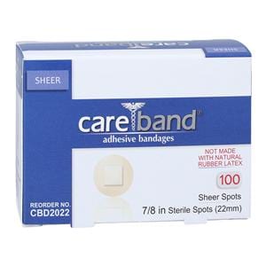 Careband Spot Bandage Fabric 7/8" Sheer/Flesh Sterile 12/BXca