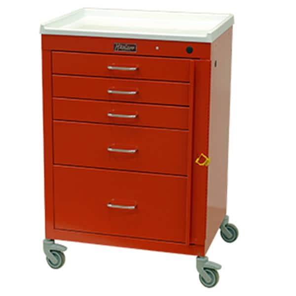 Mini24 Crash Cart 18x24x34.4" Caster (5) Drawer Breakaway Lock